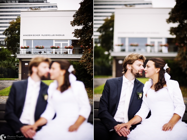 Hochzeitsreportage, Bonn, Akademischer Ruderclub Rhenus, Brautpaar